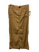 Maeve Size S Light Brown Linen & Viscose Zip Fly Pockets Midi Skirt Light Brown / S