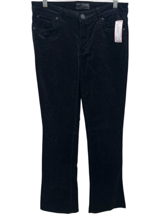Kut From The Kloth Size 4 Black Cotton Blend Corduroy Mid Rise Boot Cut Pants Black / 4