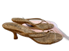 Schutz Shoe Size 8 Tan Cork open toe 3 Strap Open Heel Kitten Heel Shoes Tan / 8