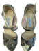 Jimmy Choo Shoe Size 39.5 Gray & Cream Leather open toe Short Block Heel Shoes Gray & Cream / 39.5