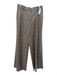 1. State Size 6 Brown Polyester Zip Fly Plaid Side Pockets Wide Leg Pants Brown / 6