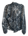 Ramy Brook Size S Black & White Viscose & Polyester Long Sleeve Neck Tie Top Black & White / S