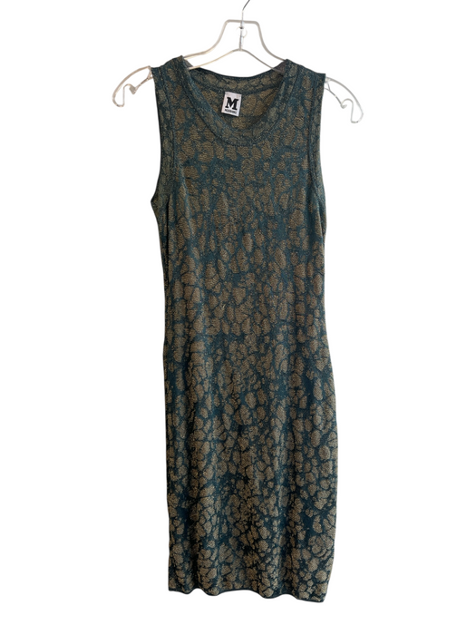 Missoni Size 42 Green Polyamide Sleeveless Abstract Print gold accent Dress Green / 42