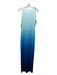 Meshki Size L Green & Blue Polyester Sleeveless Ombre Front knot Maxi Dress Green & Blue / L