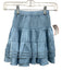 Shug! Size S Blue Polyester Smocked Elastic Waist Tiered Mini Skirt Blue / S