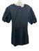 Shug! Size S Black Cotton Short Puff Sleeve Darted Back Zip Dress Black / S