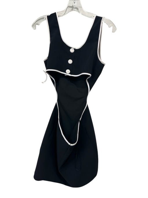 Amanda Uprichard Size S Black & White Polyester Sleeveless Side Cut Outs Dress Black & White / S