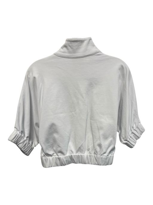 Emily McCarthy Size XS White Rayon & Nylon Short Puff Sleeve Elastic Waist Top White / XS