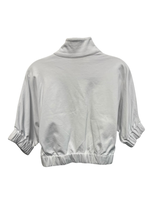 Emily McCarthy Size XS White Rayon & Nylon Short Puff Sleeve Elastic Waist Top White / XS