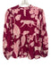 Oliphant Size XS Magenta Pink & White Cotton Long puff sleeve Abstract Print Top Magenta Pink & White / XS