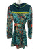 Anna Cate Size XS Green, Blue, Red Cotton Long Sleeve Abstract Print Dress Green, Blue, Red / XS
