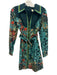 Anna Cate Size XS Green, Blue, Red Cotton Long Sleeve Abstract Print Dress Green, Blue, Red / XS