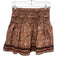 Cartolina Size XS Brown & White Cotton & Spandex Smocked Waistband Mini Skirt Brown & White / XS