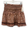Cartolina Size XS Brown & White Cotton & Spandex Smocked Waistband Mini Skirt Brown & White / XS