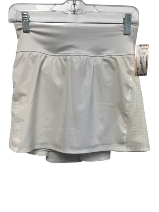 Spanx Size S White Nylon & Elastane Elastic Waistband Perforated Mini Skort White / S