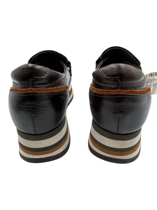 Softwaves Shoe Size 36 Dark Brown & Multi Leather Horsebit Stripe Loafers Dark Brown & Multi / 36