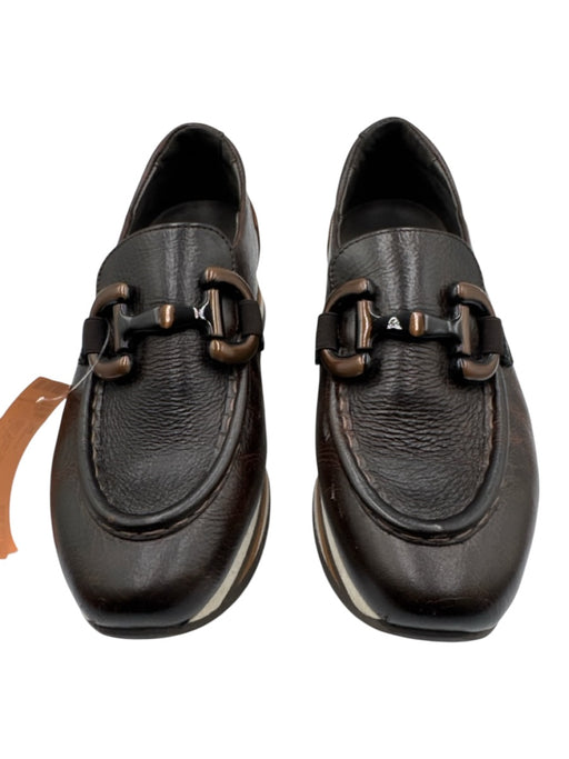Softwaves Shoe Size 36 Dark Brown & Multi Leather Horsebit Stripe Loafers Dark Brown & Multi / 36