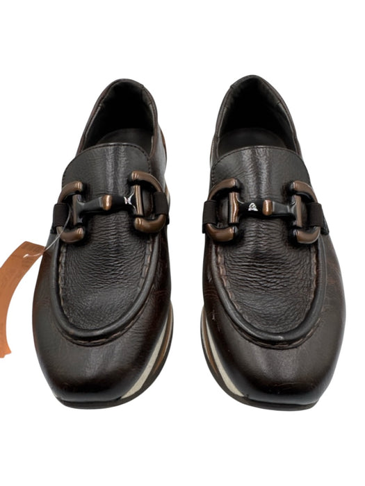 Softwaves Shoe Size 36 Dark Brown & Multi Leather Horsebit Stripe Loafers Dark Brown & Multi / 36