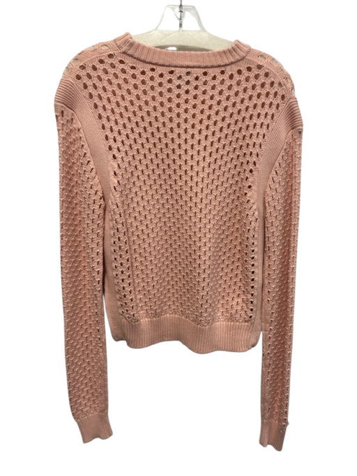 Varley Size XS Light Pink Cotton Long Sleeve Loose Knit Side Zip Sweater Light Pink / XS