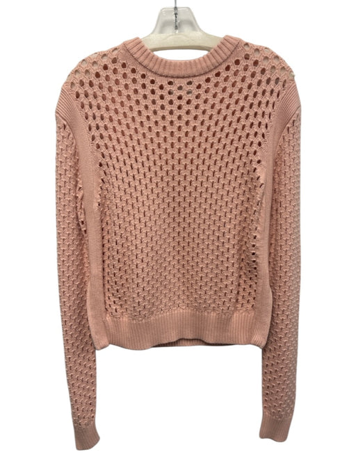 Varley Size XS Light Pink Cotton Long Sleeve Loose Knit Side Zip Sweater Light Pink / XS
