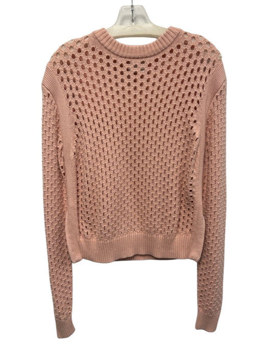 Varley Size XS Light Pink Cotton Long Sleeve Loose Knit Side Zip Sweater Light Pink / XS