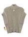 Varley Size XS Cream Cotton Sleeveless Loose Knit Side Zip Sweater Cream / XS