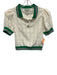 Maeve Size XS White, Green, Pink Polyester Short Puff Sleeve Cut Out Collar Top White, Green, Pink / XS