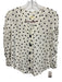Maeve Size XS White & Black Viscose 1/2 Sleeve Polka Dot Buttons Top White & Black / XS