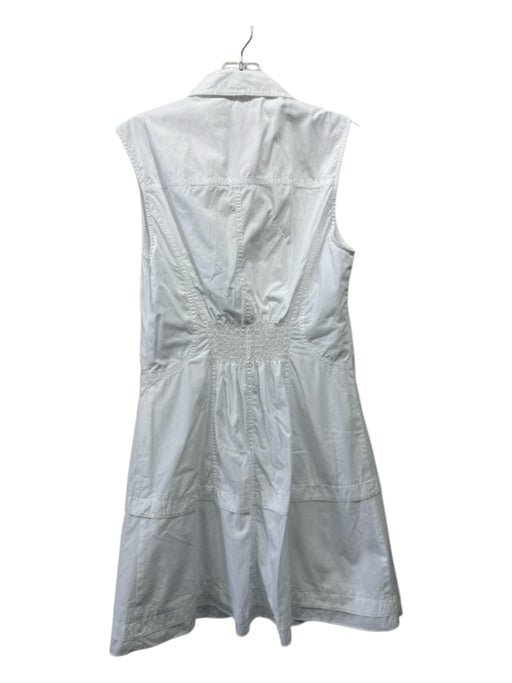 Derek Lam 10 Crosby Size 8 White Cotton Button Breast Pocket Sleeveless Dress White / 8