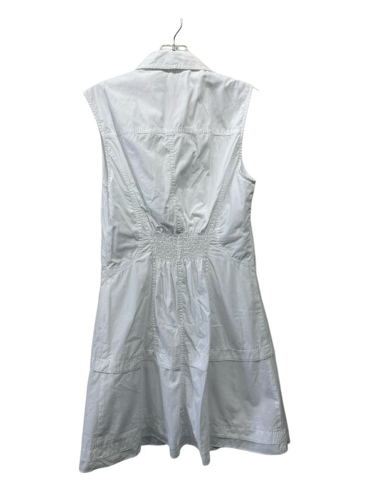 Derek Lam 10 Crosby Size 8 White Cotton Button Breast Pocket Sleeveless Dress White / 8