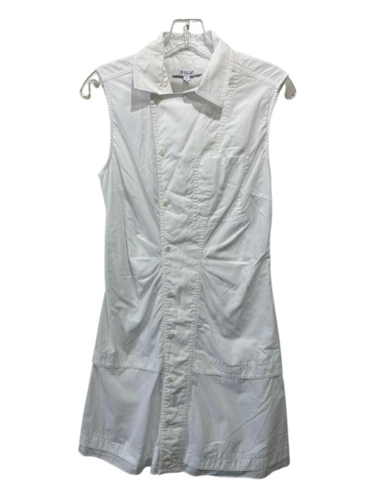 Derek Lam 10 Crosby Size 8 White Cotton Button Breast Pocket Sleeveless Dress White / 8