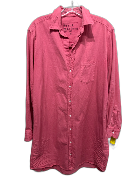Frank & Eileen Size M Rose Pink Cotton Collared Long Sleeve Button Front Dress Rose Pink / M