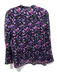Marant Etoile Size 38 Black & Purple Cotton Floral Long Sleeve Button Up Top Black & Purple / 38