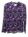 Marant Etoile Size 38 Black & Purple Cotton Floral Long Sleeve Button Up Top Black & Purple / 38