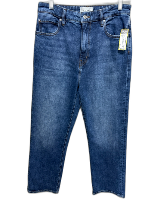 Frame Size 29 Dark Wash Cotton Blend Denim High Waist Button & Zip Fly Jeans Dark Wash / 29