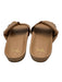 Beek Shoe Size 9 Tan Beige Leather Upper Twist Detail Slide Flat Mule Sandals Tan Beige / 9