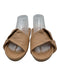 Beek Shoe Size 9 Tan Beige Leather Upper Twist Detail Slide Flat Mule Sandals Tan Beige / 9