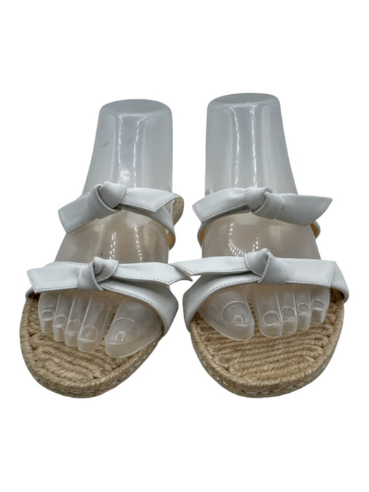 Alexandre Birman Shoe Size 40 White & Beige Leather Upper Knot Detail Sandals White & Beige / 40