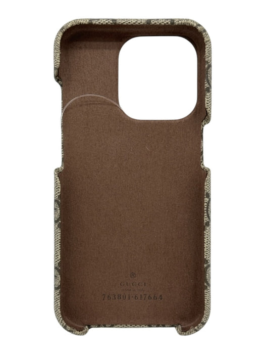 Gucci Beige & Brown Coated Canvas Guccissima GG Logo Gold Tone Accent Phone Case Beige & Brown