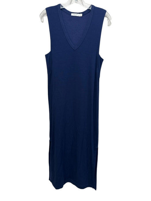 Rag & Bone Size S Navy Blue Modal Blend V Neck Sleeveless Midi Dress Navy Blue / S