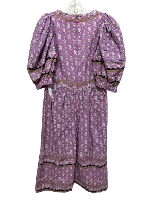 Sea New York Size S Purple, Blue, White Cotton Quilted Geometric Floral Dress Purple, Blue, White / S