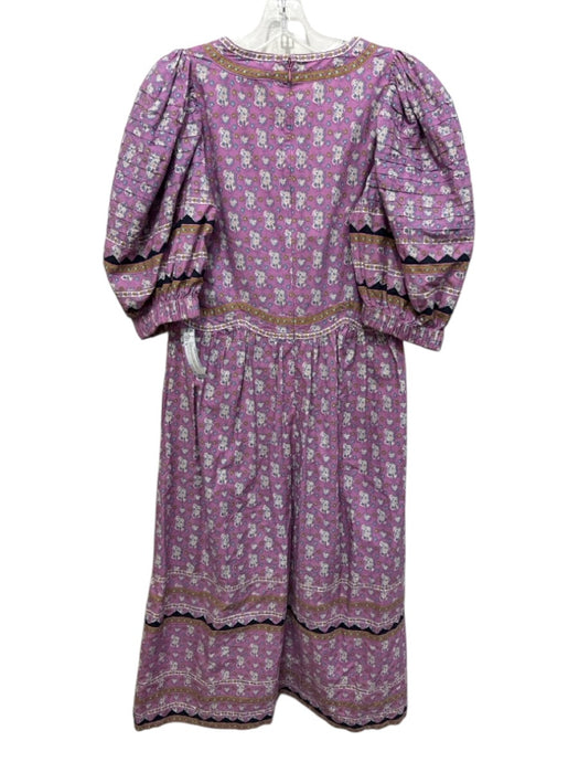 Sea New York Size S Purple, Blue, White Cotton Quilted Geometric Floral Dress Purple, Blue, White / S