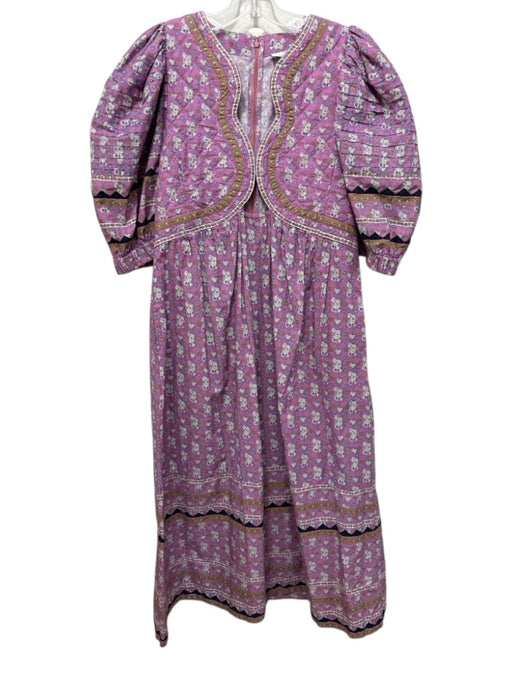 Sea New York Size S Purple, Blue, White Cotton Quilted Geometric Floral Dress Purple, Blue, White / S
