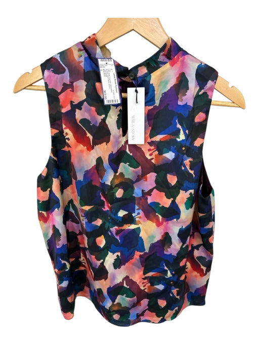 Willa Story Size L Multi Polyester Sleeveless Abstract Mock Neck Top Multi / L