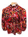 Willa Story Size XS Orange & Brown Polyester Long Balloon Sleeve Abstract Top Orange & Brown / XS