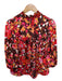 Willa Story Size S Orange & Brown Polyester Long Balloon Sleeve Abstract Top Orange & Brown / S
