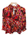Willa Story Size M Orange & Brown Polyester Long Balloon Sleeve Abstract Top Orange & Brown / M
