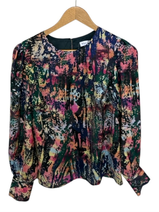 Willa Story Size S Multi Polyester Long Balloon Sleeve Abstract Back button Top Multi / S