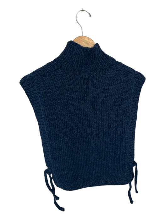Veroalfie Size 2/M Navy & Purple Merino Wool Blend Knit Side Ties Vest Sweater Navy & Purple / 2/M