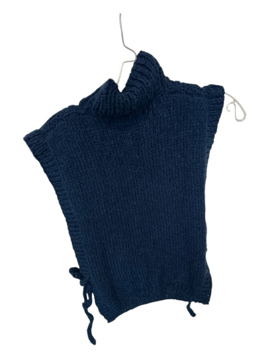Veroalfie Size 1/S Navy & Purple Merino Wool Blend Knit Side Ties Vest Sweater Navy & Purple / 1/S